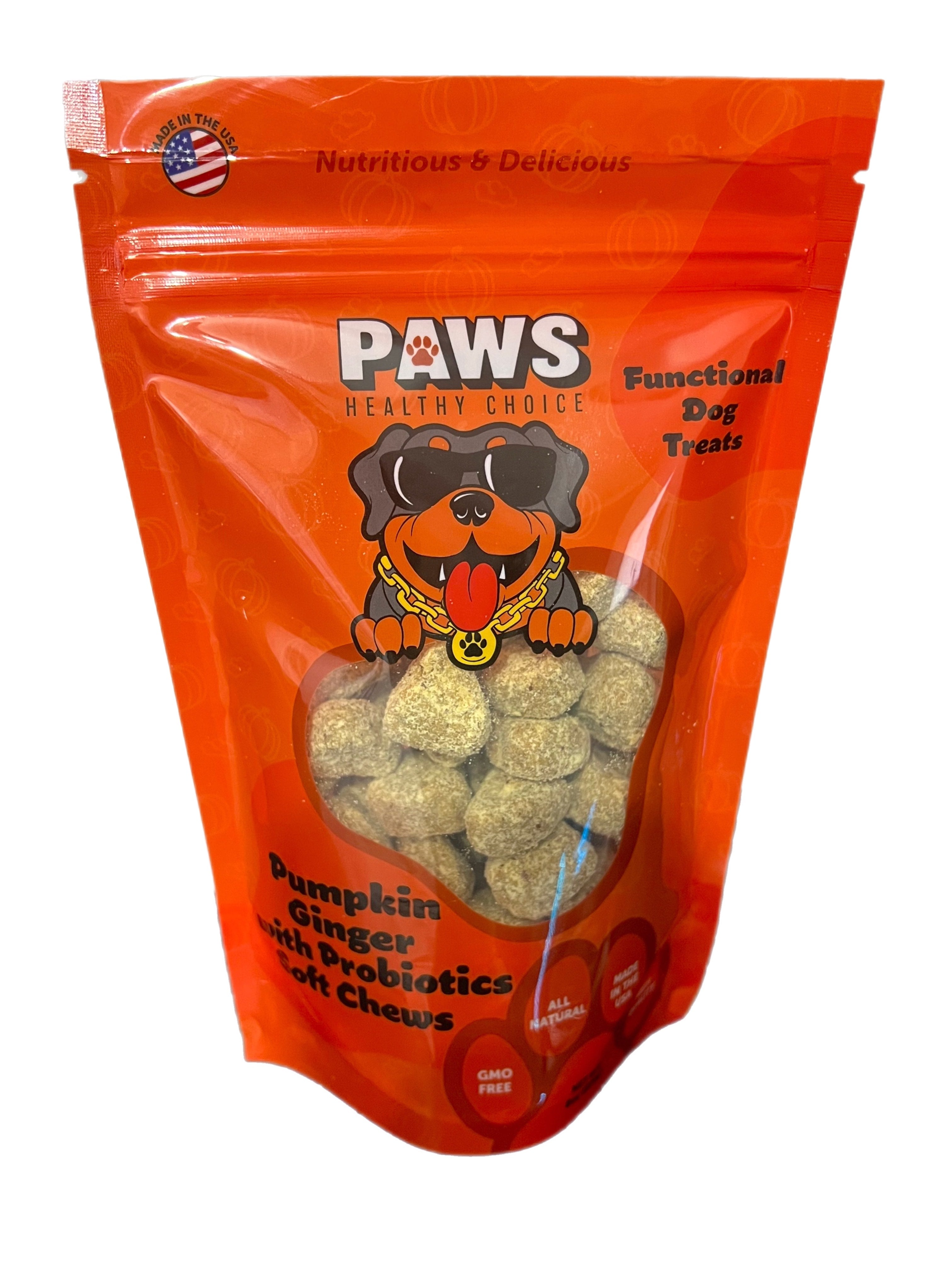 *Pumpkin And Ginger with Probiotics Functional Dog Treats 8oz bag ...