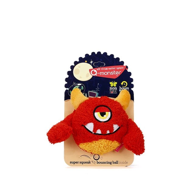 Q-MONSTER Squeaker Interactive Dog Toy Balls - Red - Size: 10cm