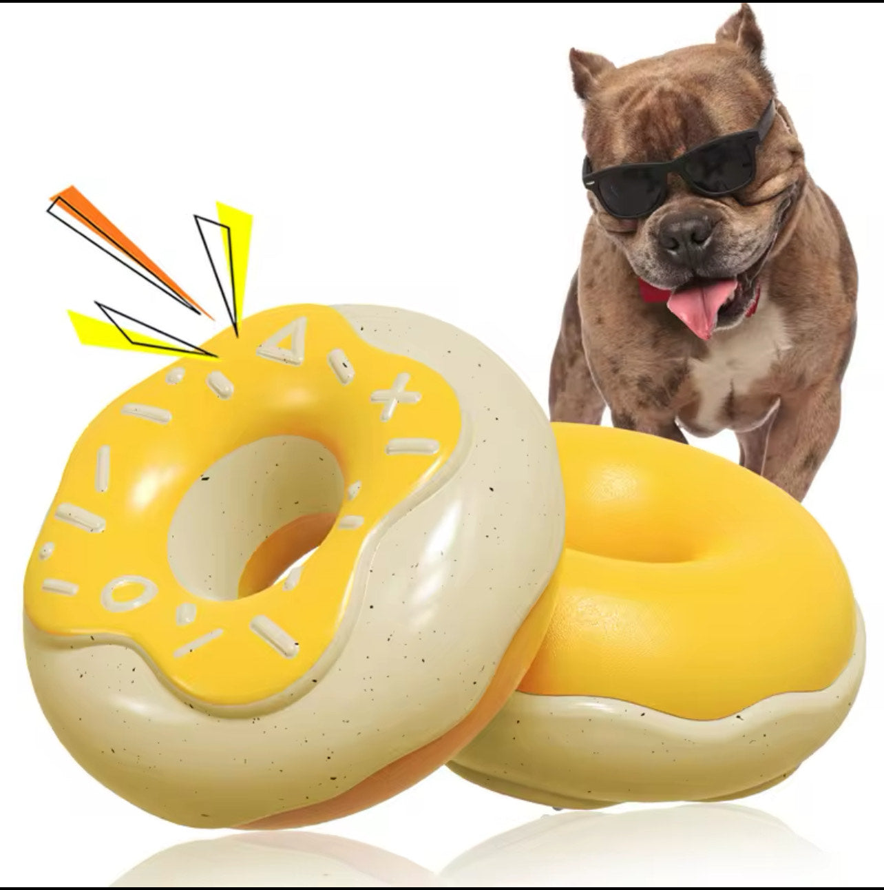 Chew Donut Toy Teeth Cleaning - Yellow