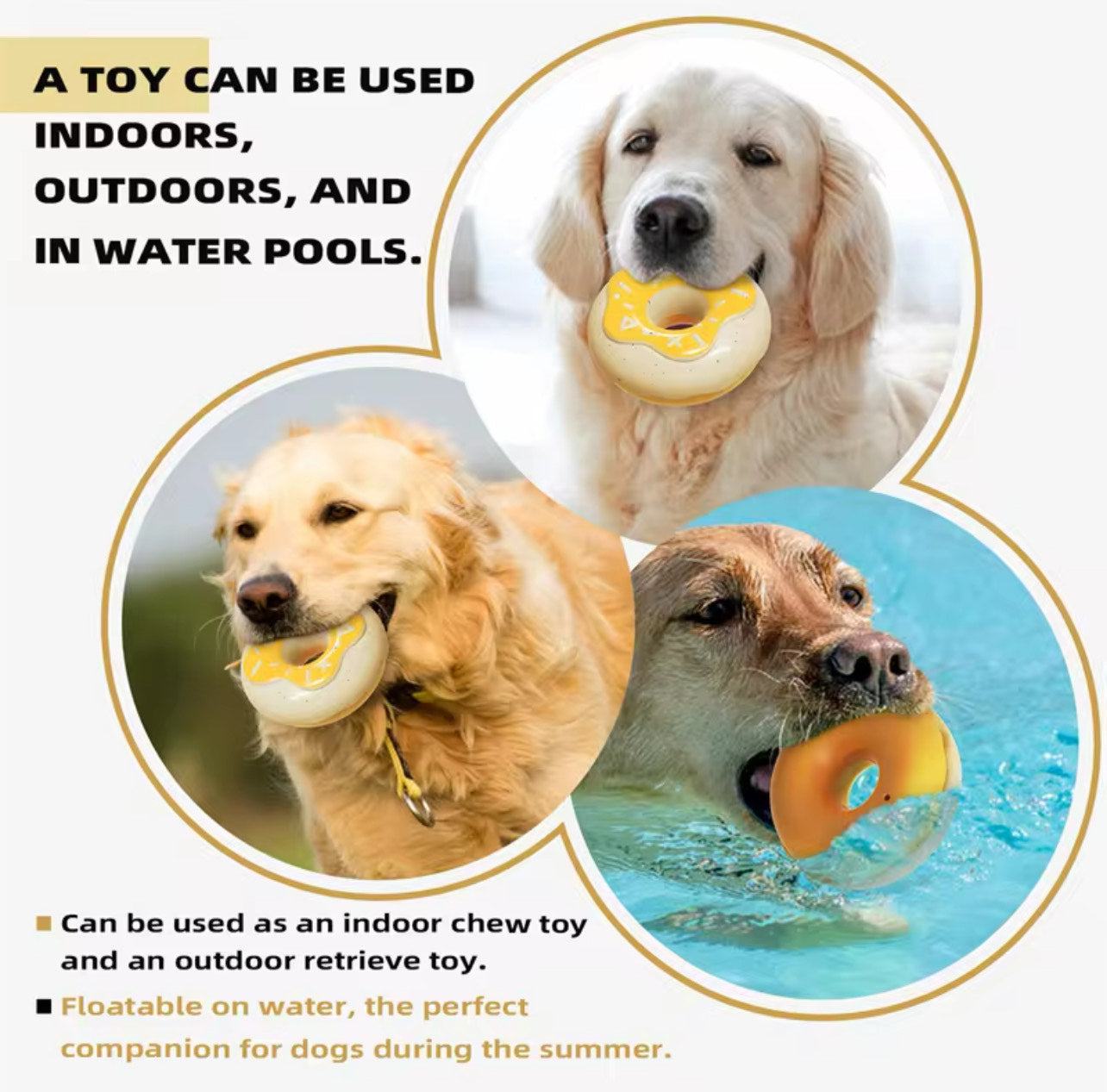 Chew Donut Toy Teeth Cleaning - Yellow