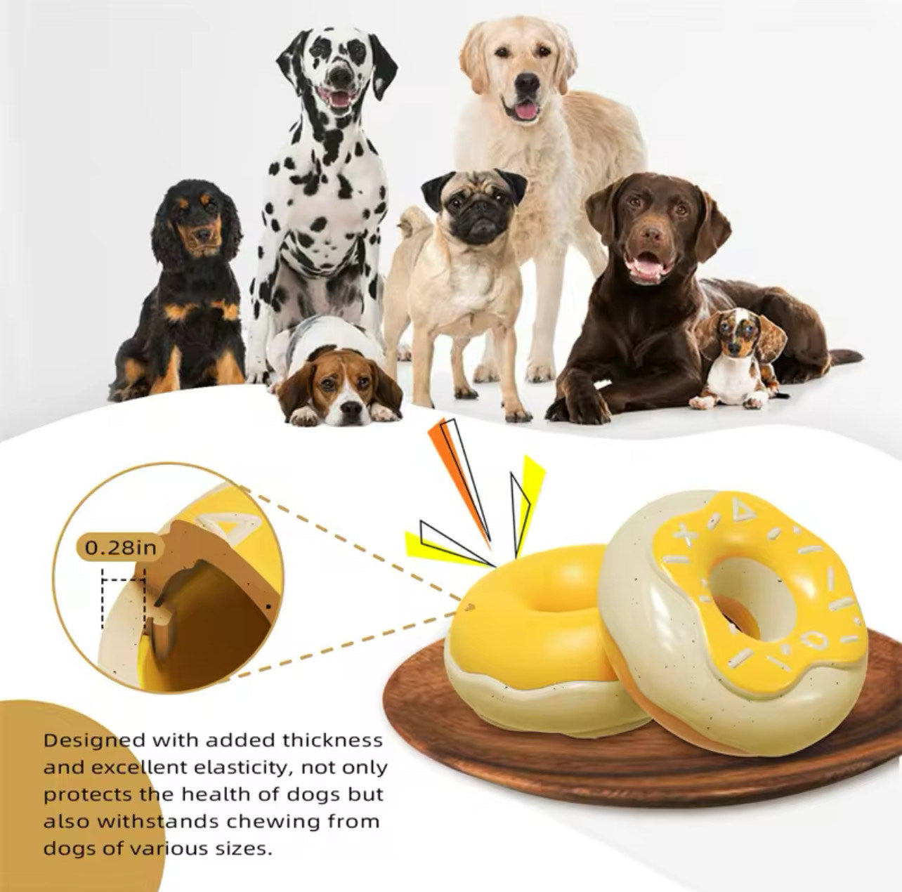 Chew Donut Toy Teeth Cleaning - Yellow