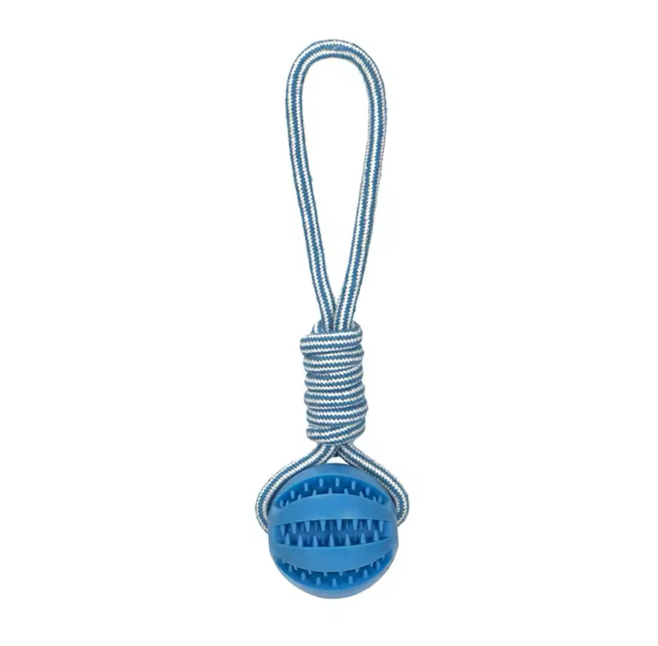 Dog Ball Toy with Rope - Blue