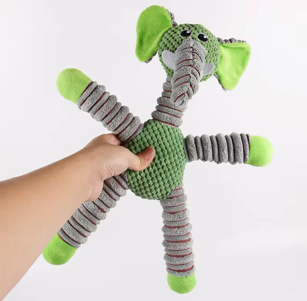 Animal Shape Puppy Soft Plush Chew Molar Training Toy - Green Elephant