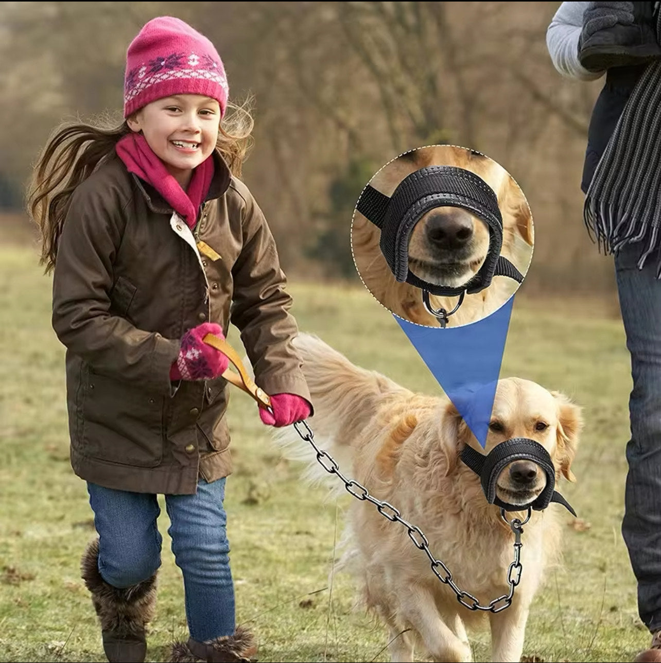 Dog Muzzle - Red - XXL Size: Snout Strap 11-15' (28-38cm) Neck Strap 9-23' (23-56cm)