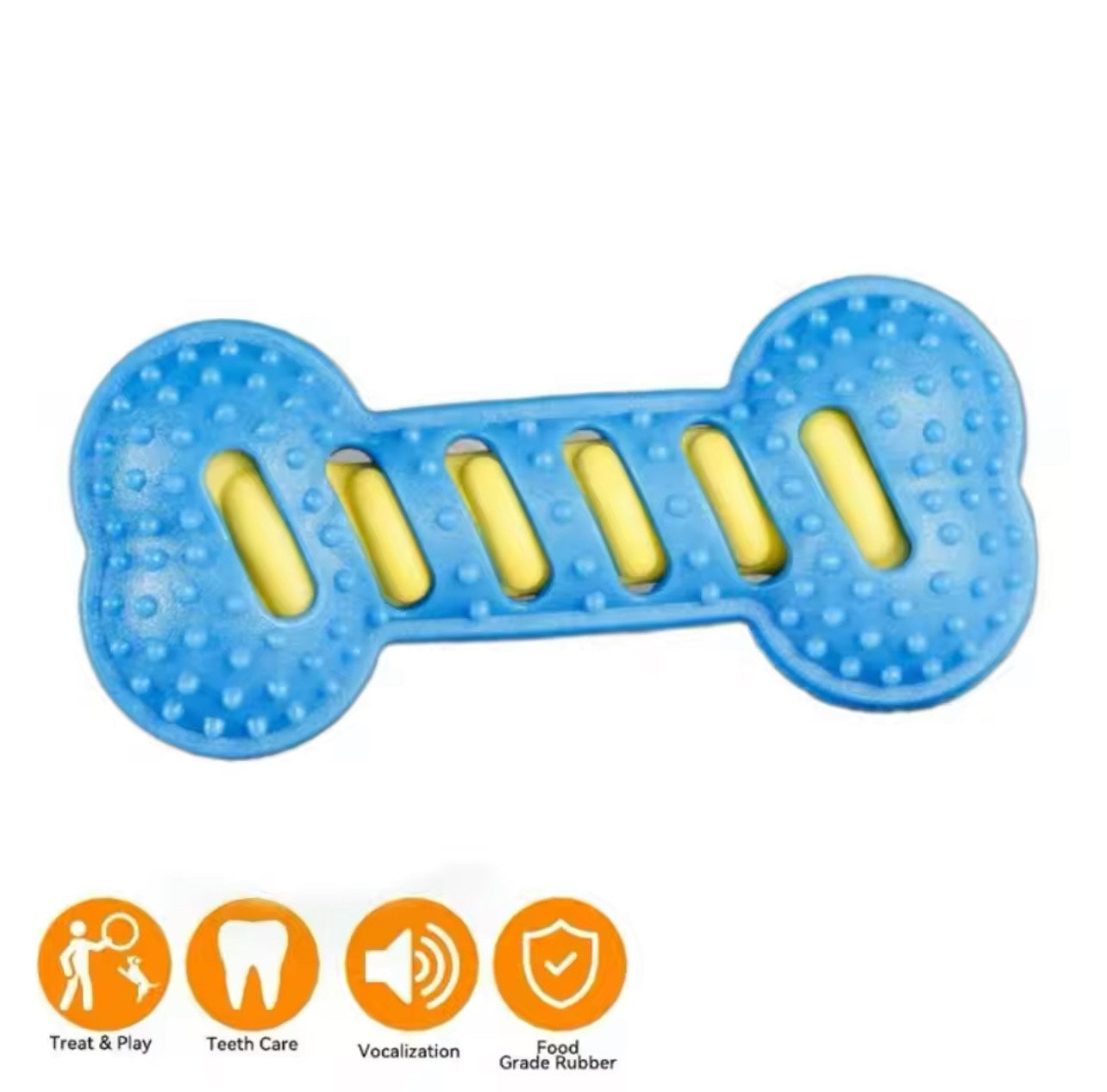 Dog TPR Bone Toys Interactive Soft Squeaky for Medium Large Dogs Teeth Cleaning Chew Bite Resistance