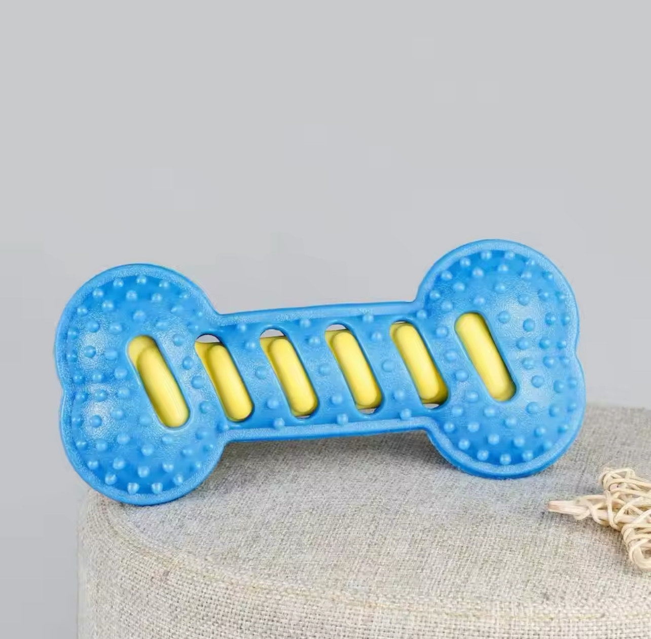 Dog TPR Bone Toys Interactive Soft Squeaky for Medium Large Dogs Teeth Cleaning Chew Bite Resistance