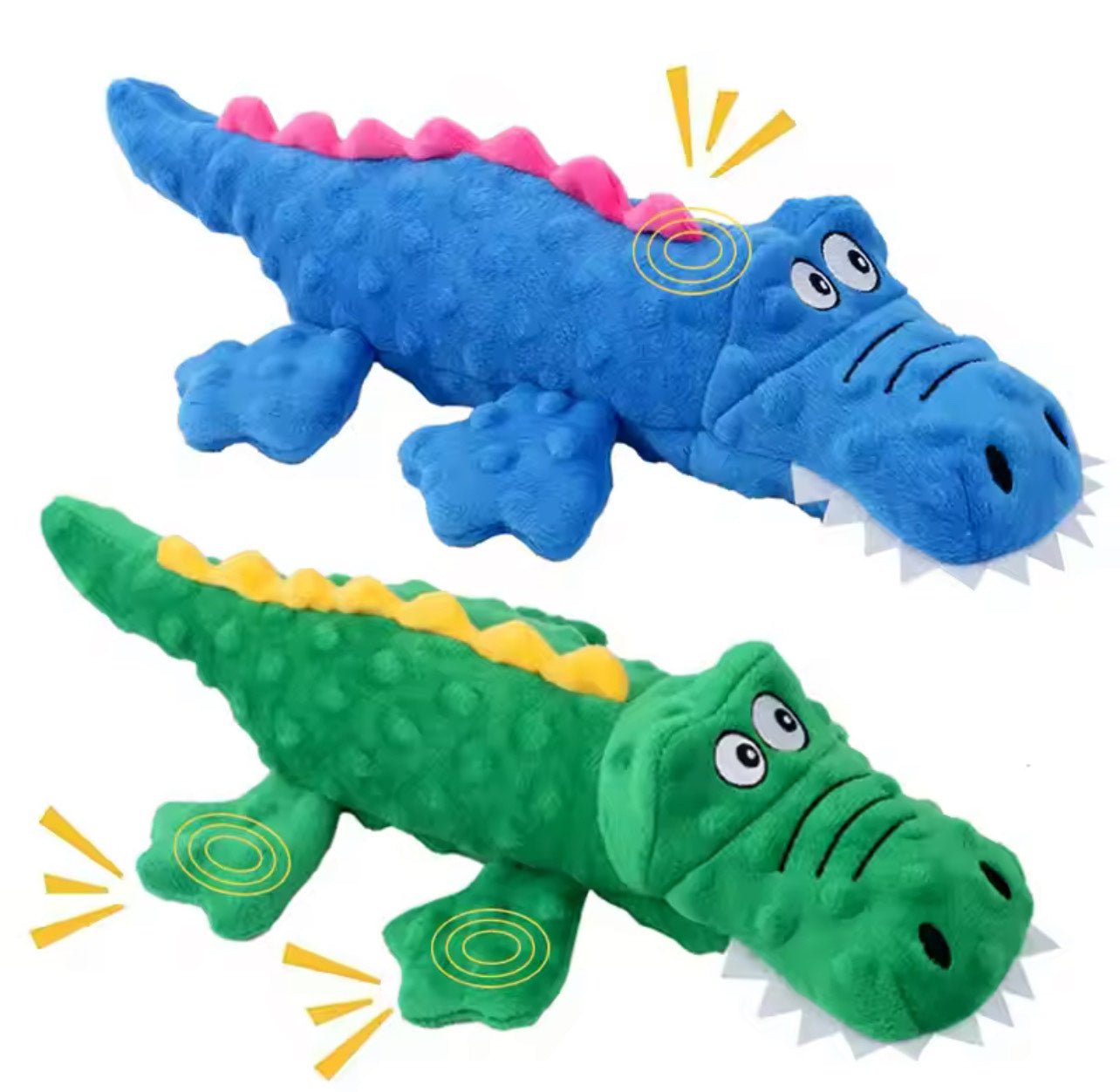 Soft Plush Pet Dog Squeaky Chew Toys Stuffed Crocodile - Green