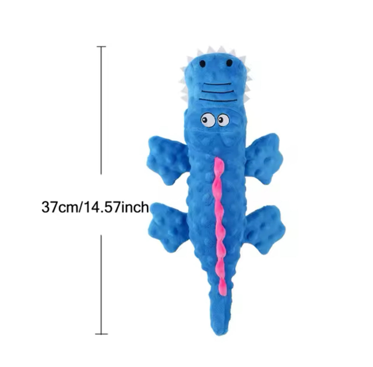 Soft Plush Pet Dog Squeaky Chew Toys Stuffed Crocodile - Blue