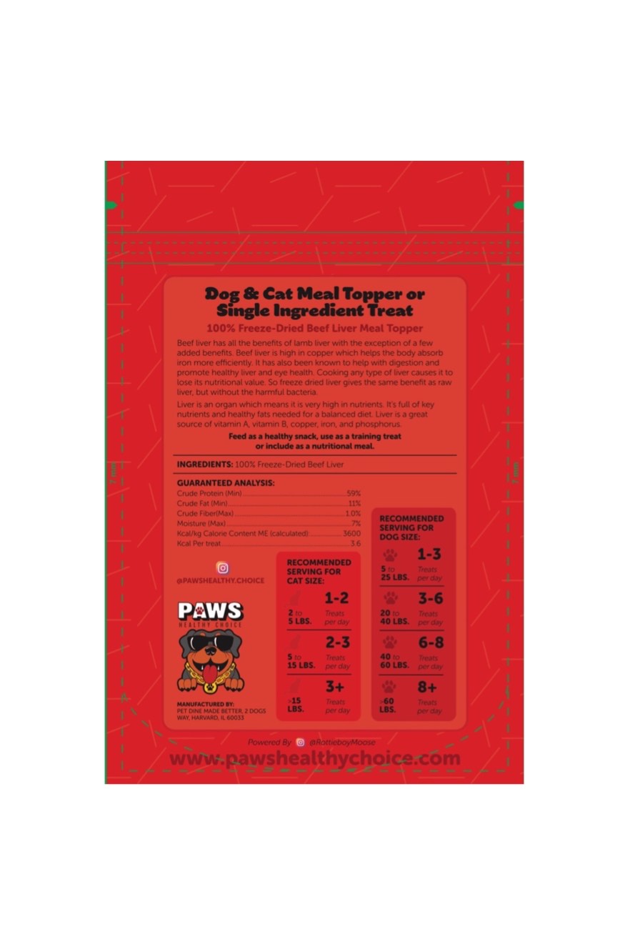 *100% Freeze-Dried Beef Liver Food Topper 8oz bag