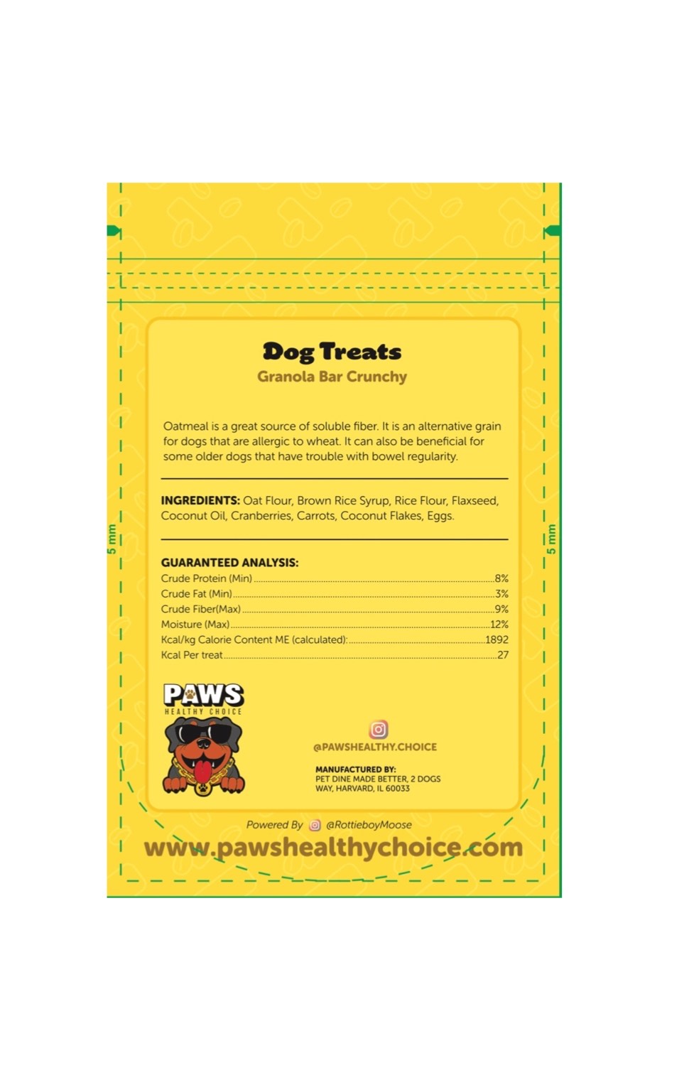 *Granola Bars Dog Treats Crunchy 6oz bag