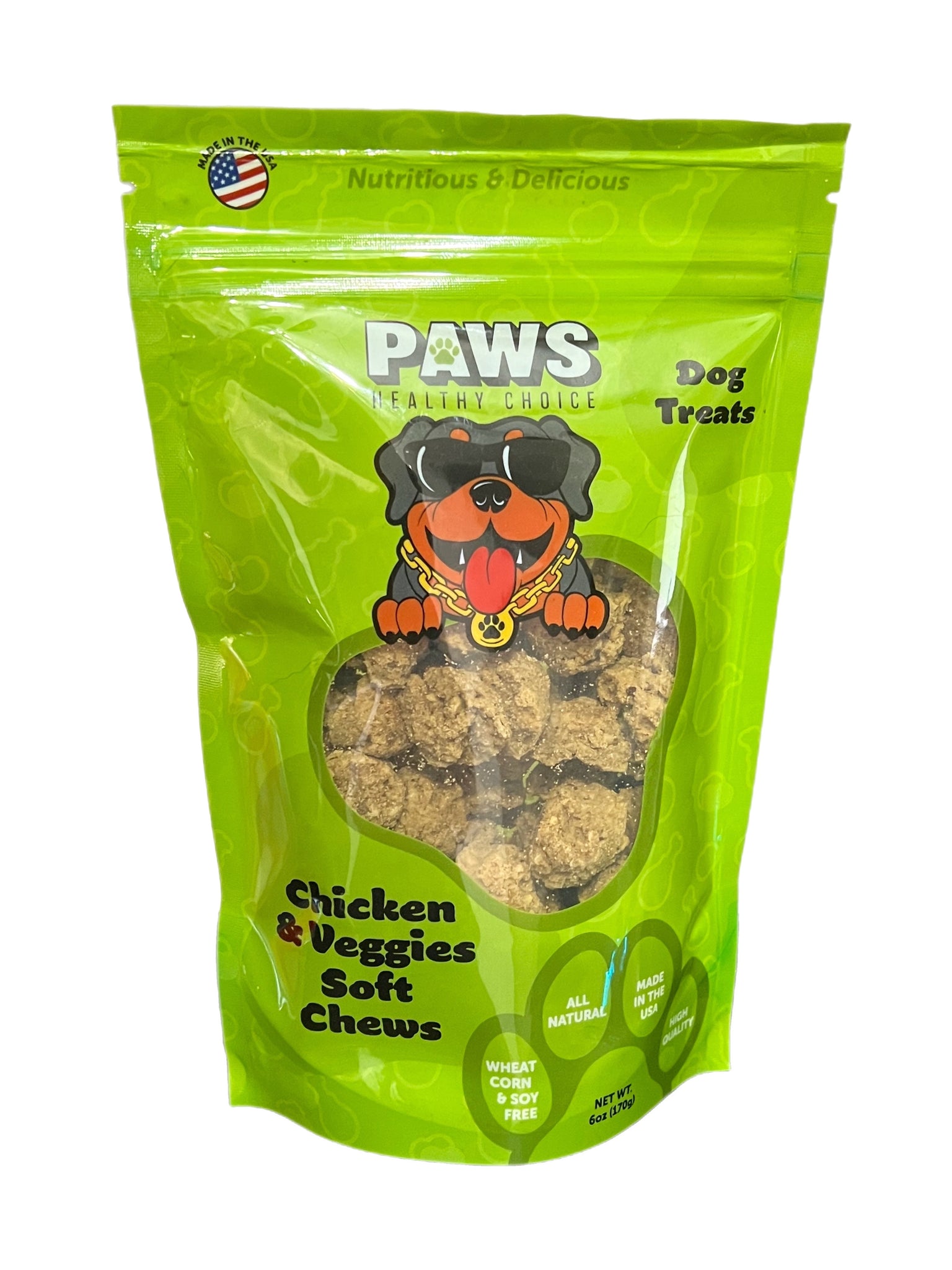 *Chicken and Veggie Dog Treats Chewies 6oz bag